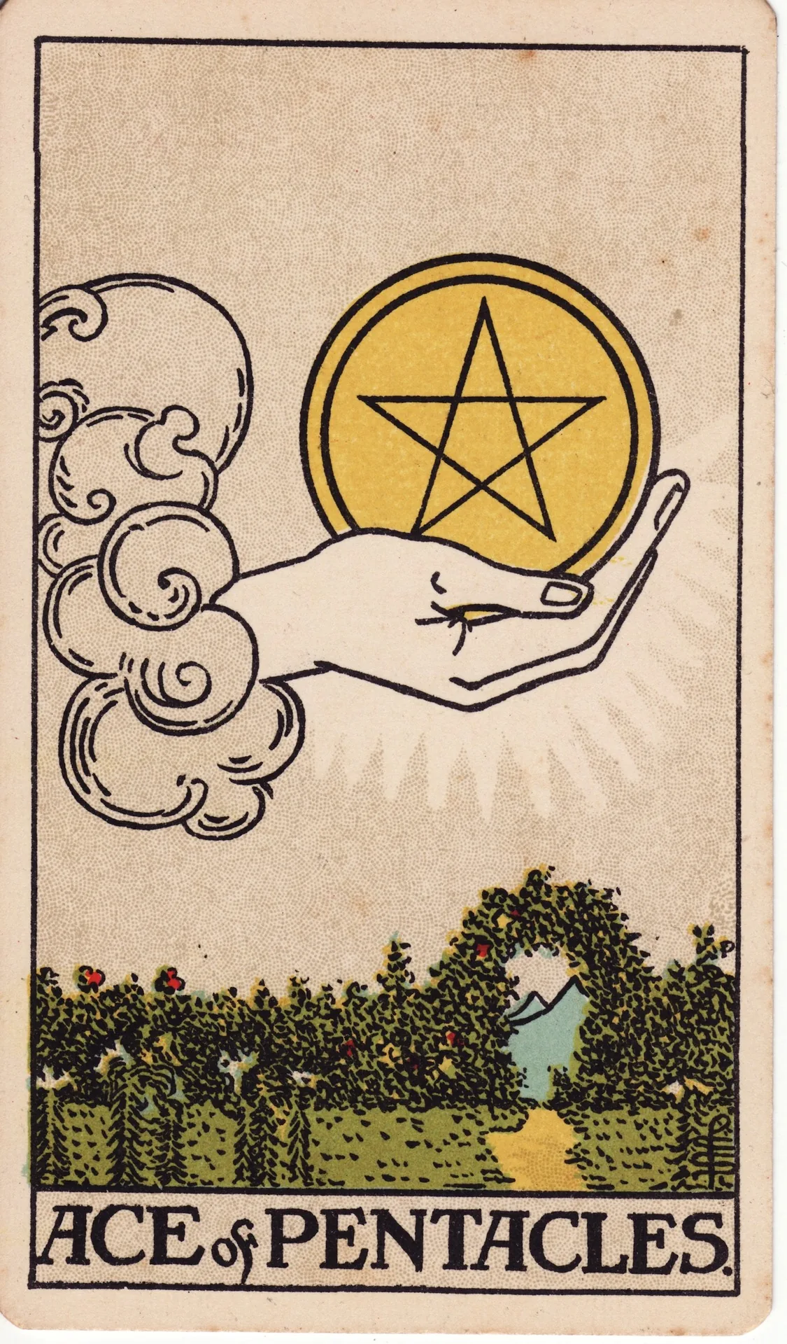Ace of Pentacles — Rider-Waite tarot card