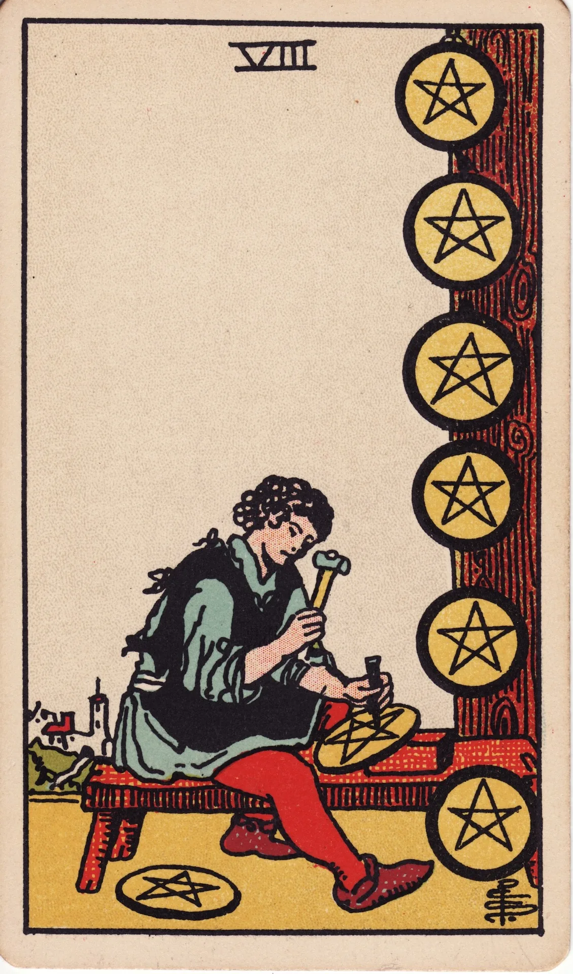 Eight of Pentacles — Rider-Waite tarot card