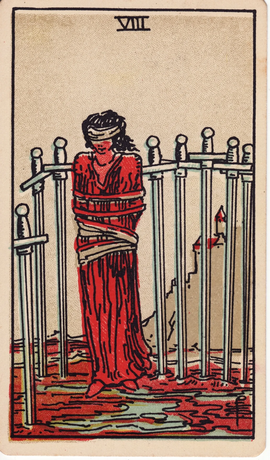 Eight of Swords — Rider-Waite tarot card