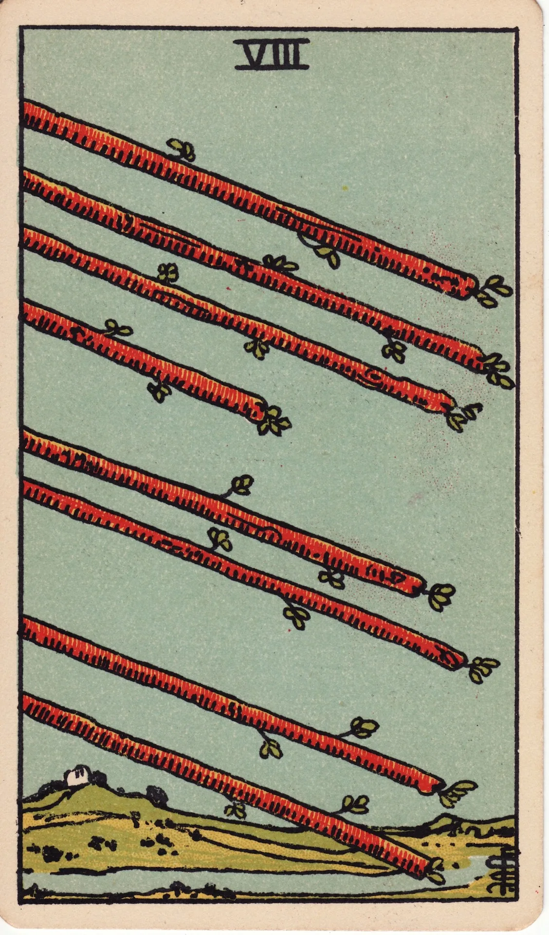 Eight of Wands — Rider-Waite tarot card