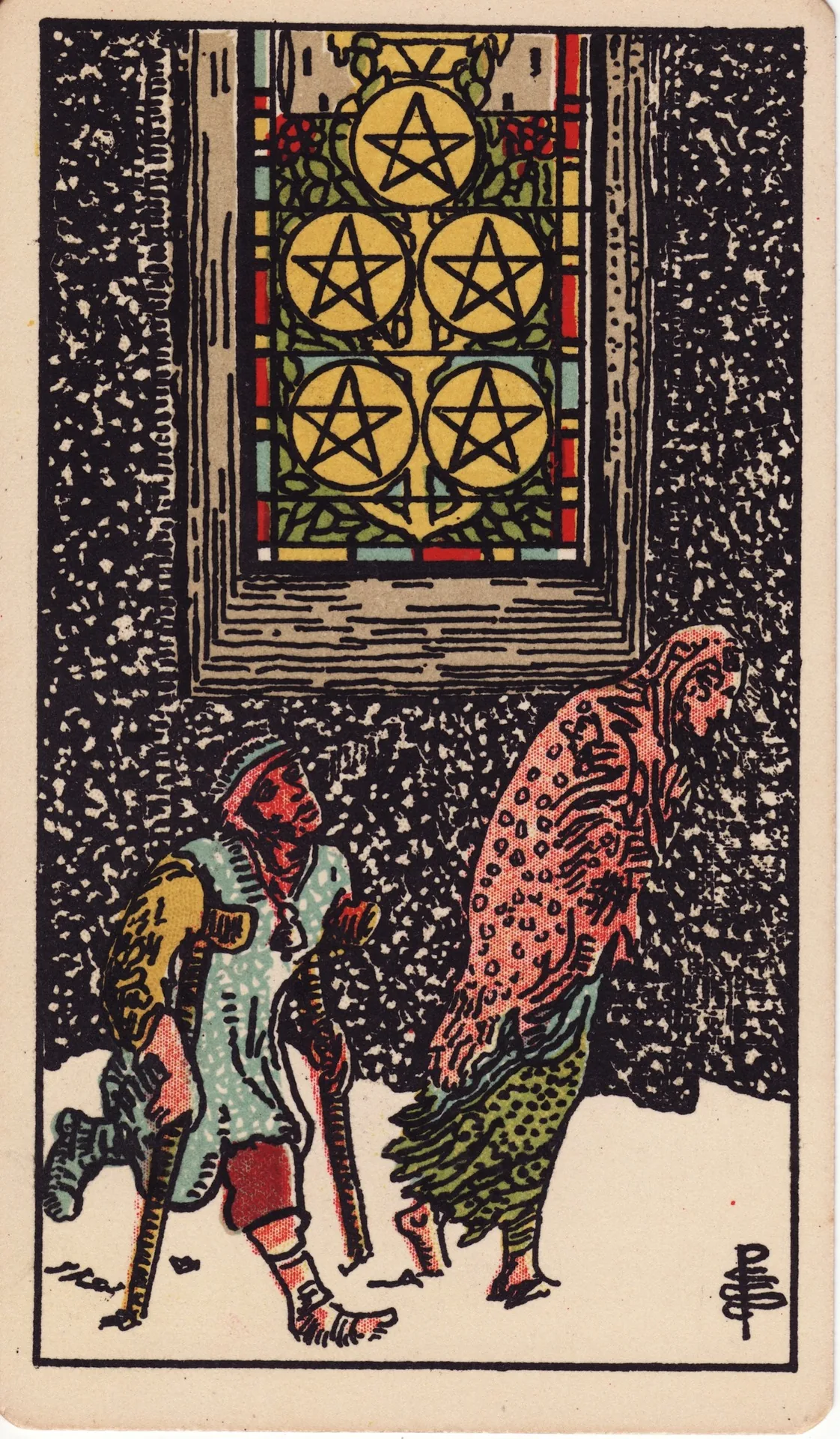 Five of Pentacles — Rider-Waite tarot card