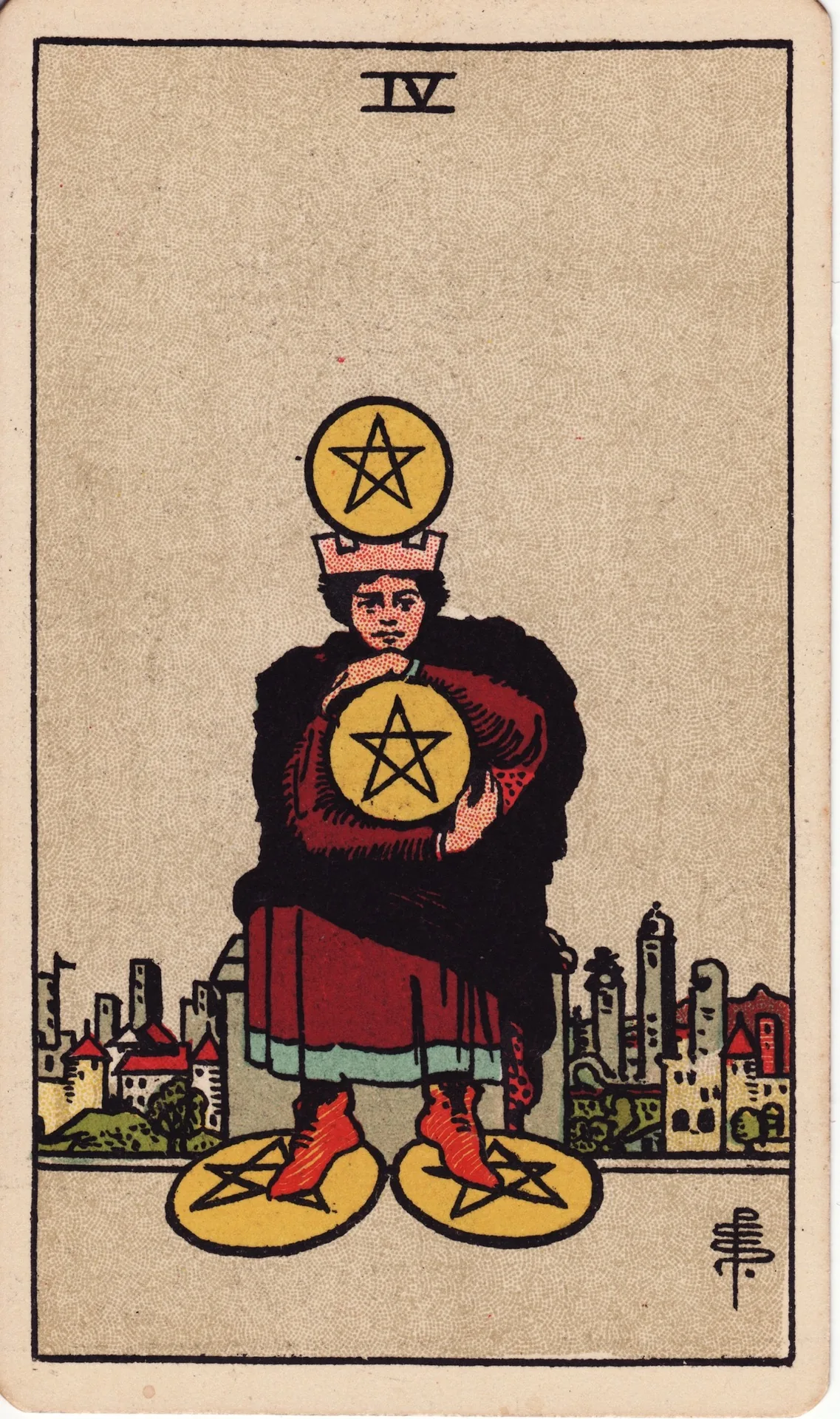 Four of Pentacles — Rider-Waite tarot card