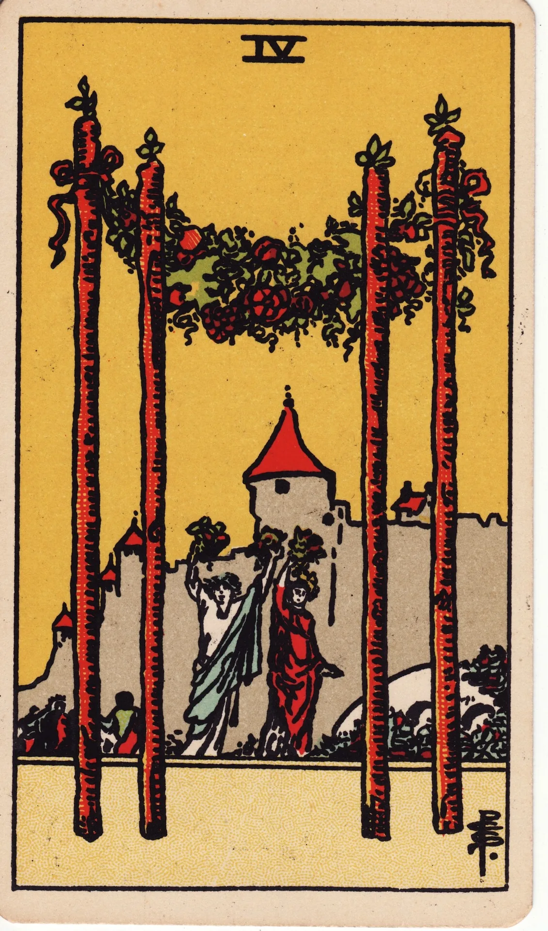 Four of Wands — Rider-Waite tarot card