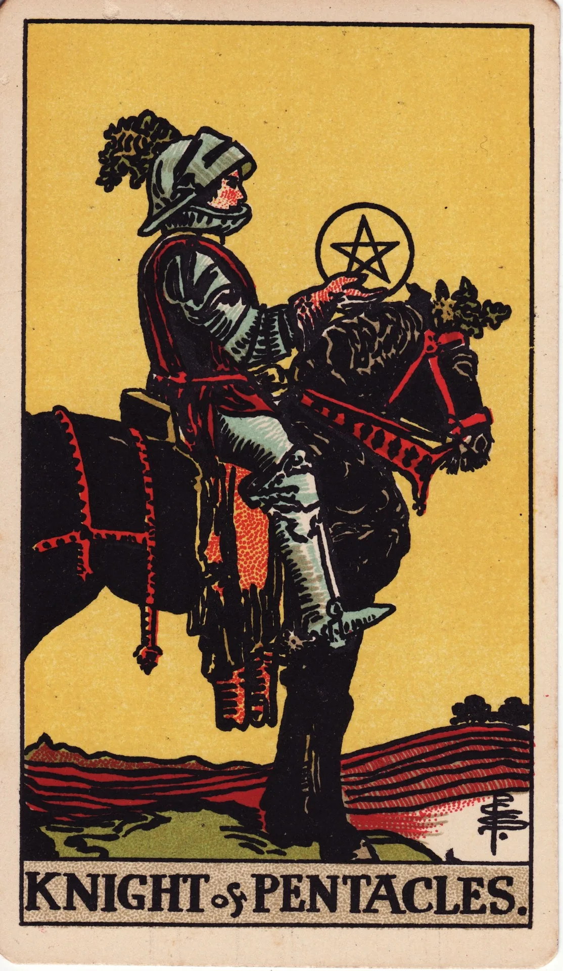 Knight of Pentacles — Rider-Waite tarot card
