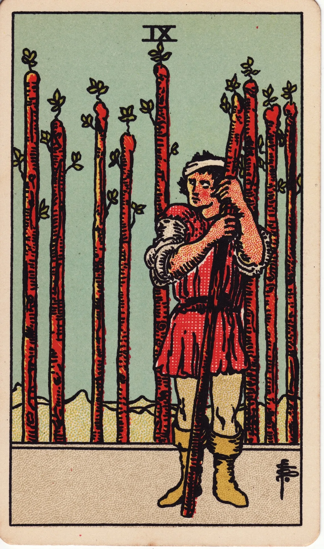 Nine of Wands — Rider-Waite tarot card