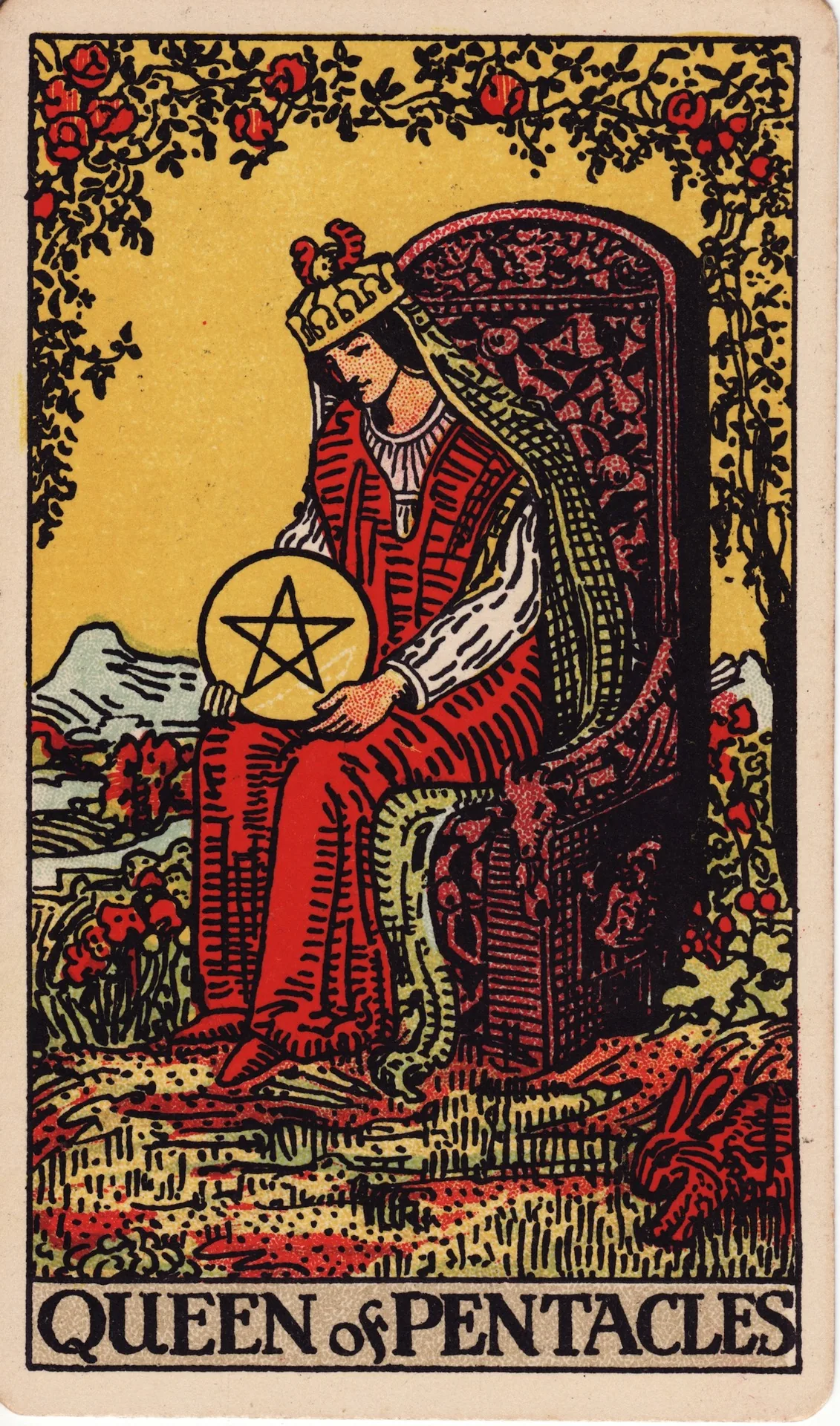Queen of Pentacles — Rider-Waite tarot card