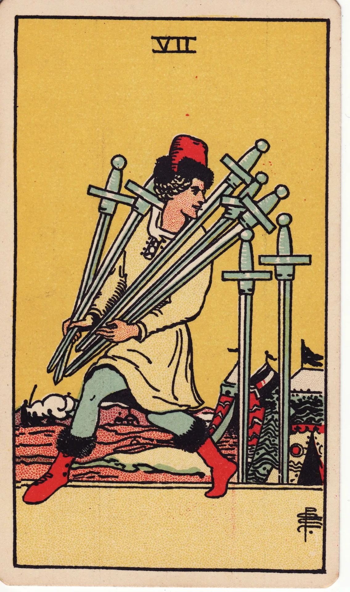 Seven of Swords — Rider-Waite tarot card