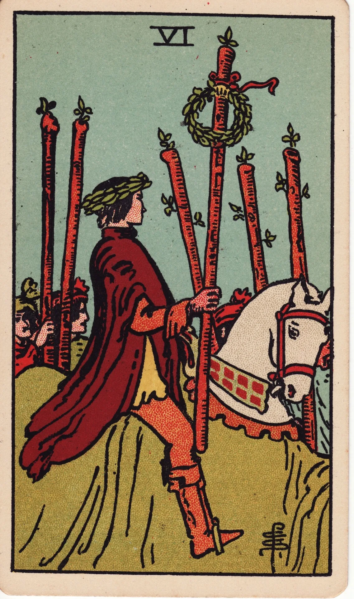 Six of Wands — Rider-Waite tarot card
