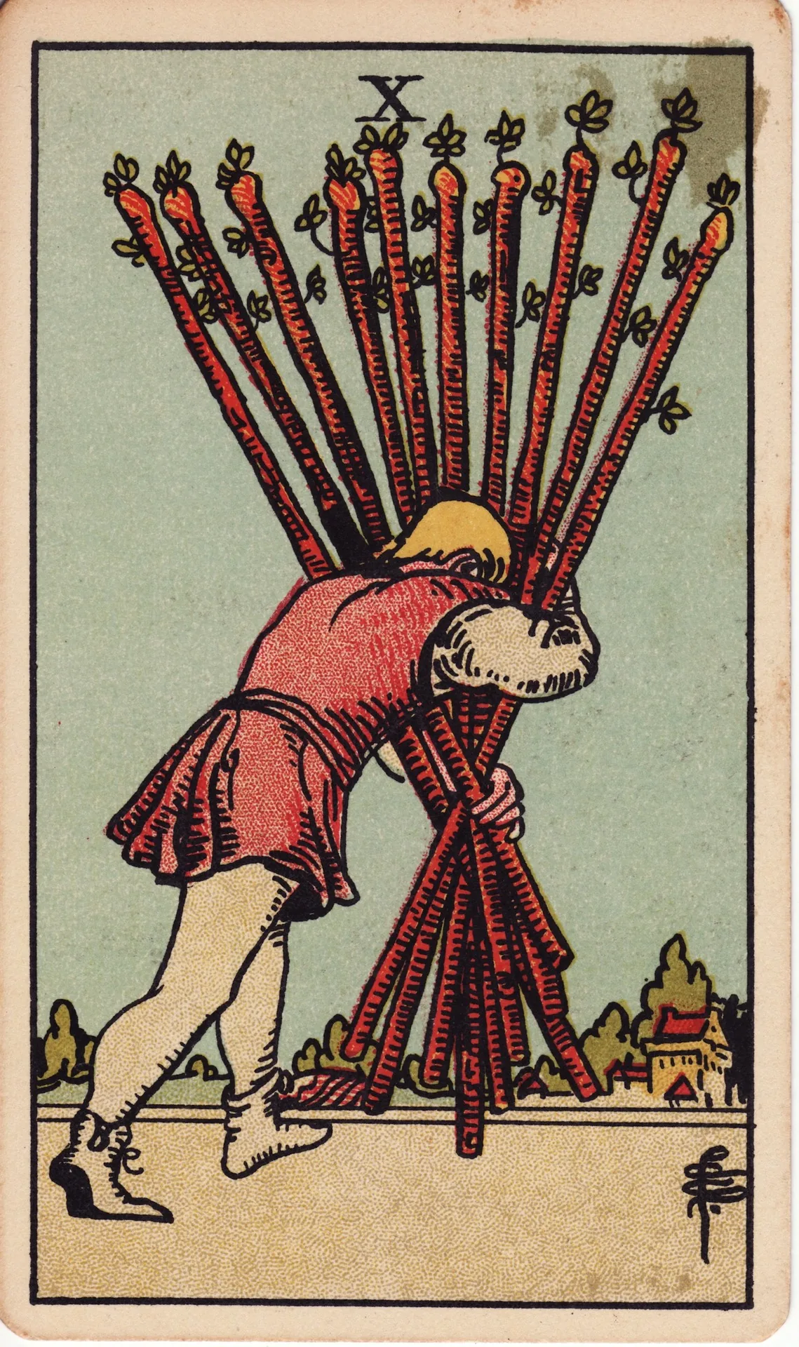 Ten of Wands — Rider-Waite tarot card