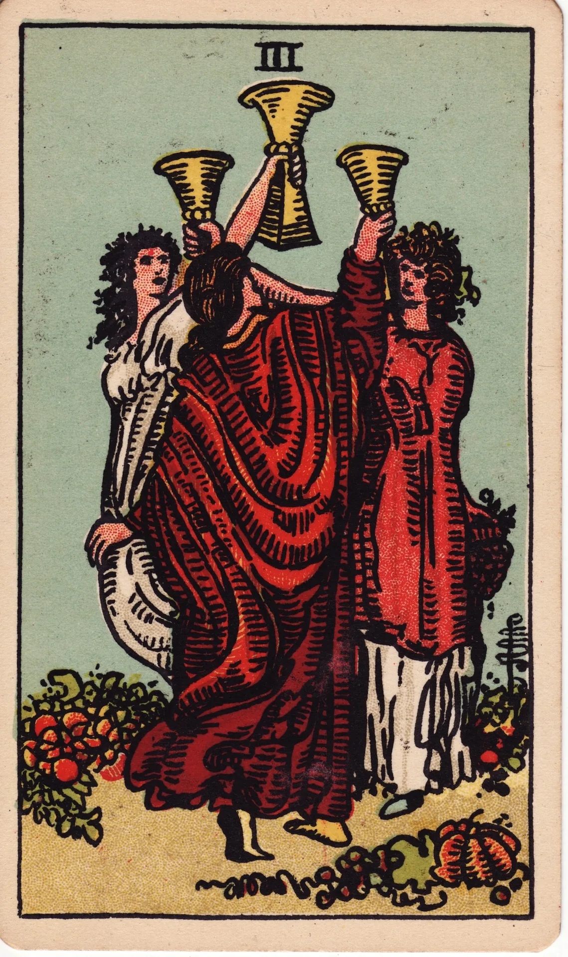 Three of Cups — Rider-Waite tarot card