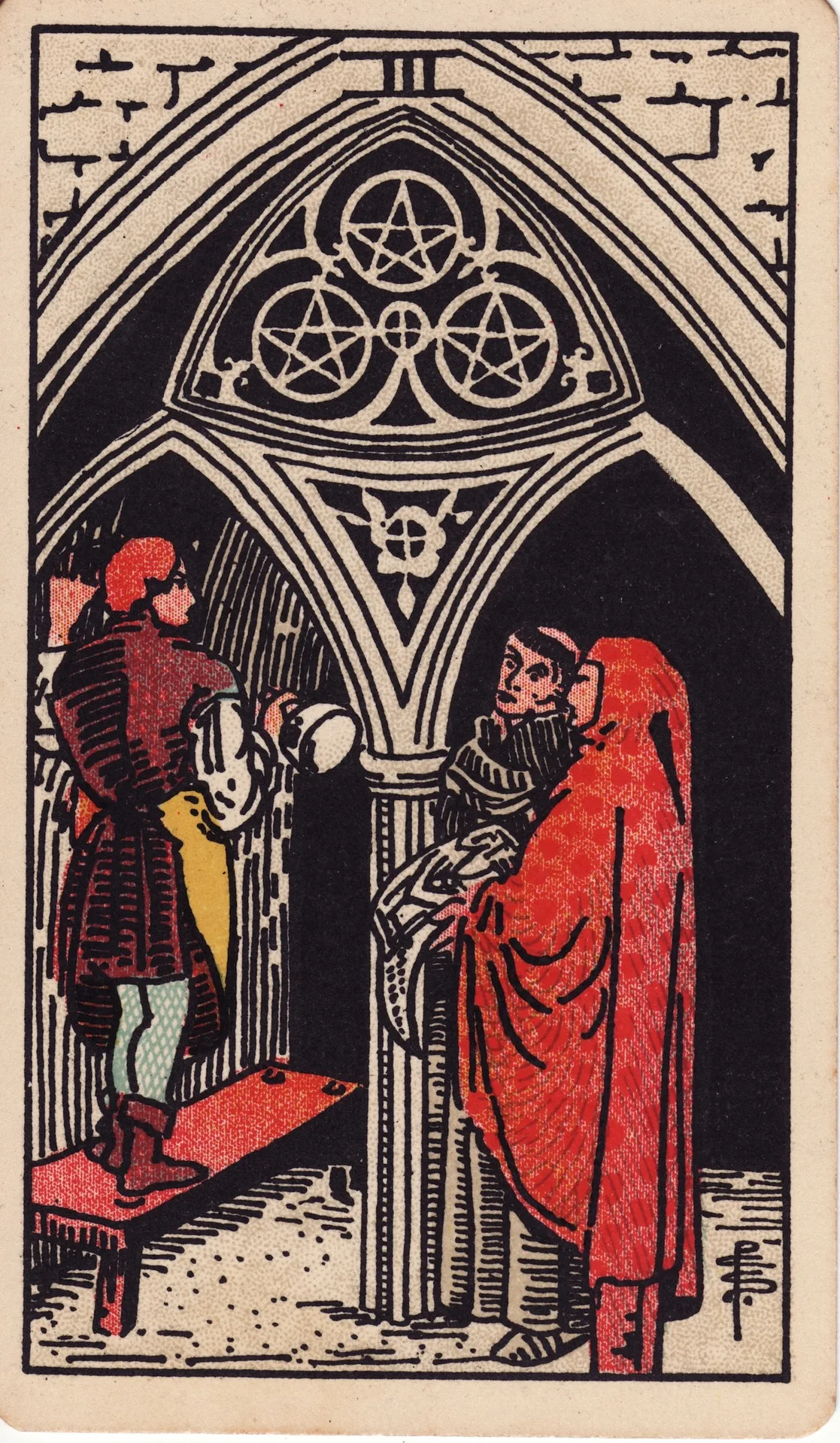 Three of Pentacles — Rider-Waite tarot card