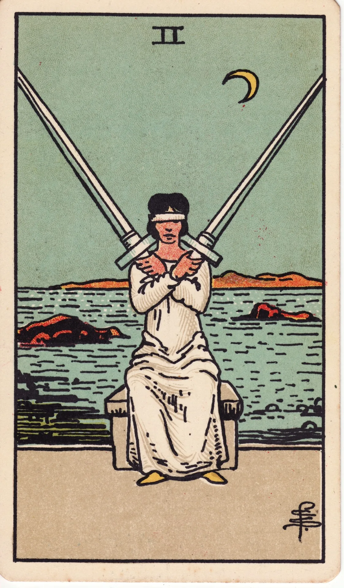 Two of Swords — Rider-Waite tarot card